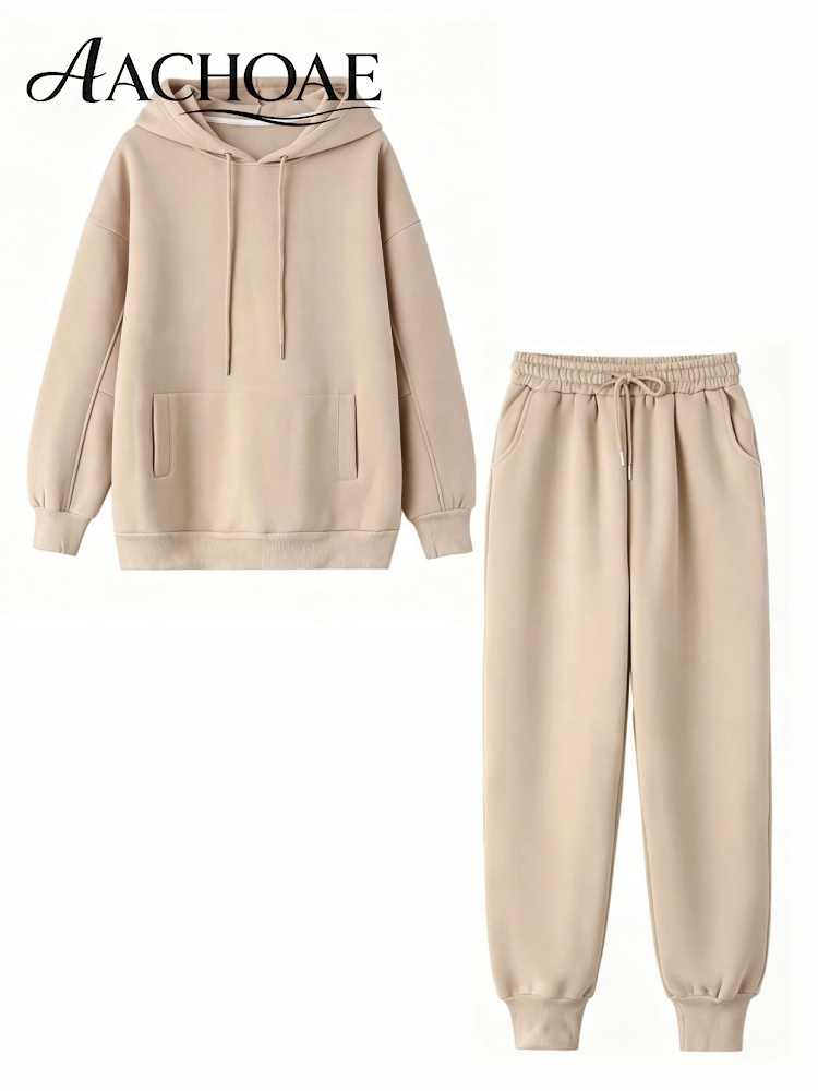 Matcha - AACHOAE Women's Tracksuit Hooded Sweatshirt and