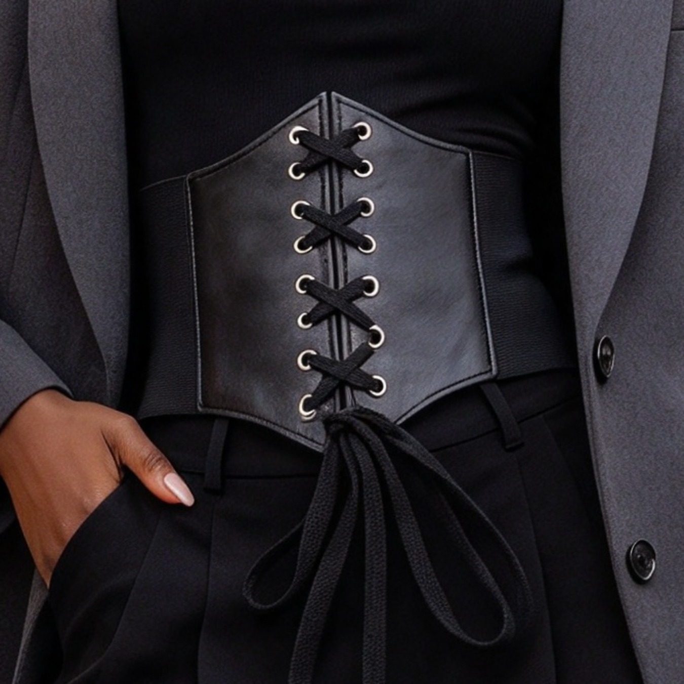 Women Court Style Corset Lace  - Matcha 评论和价格