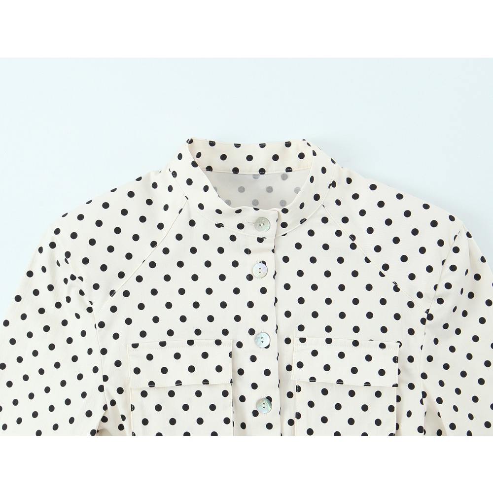 Elegant Chic Fitted Polka Dot  - Matcha 评论和价格