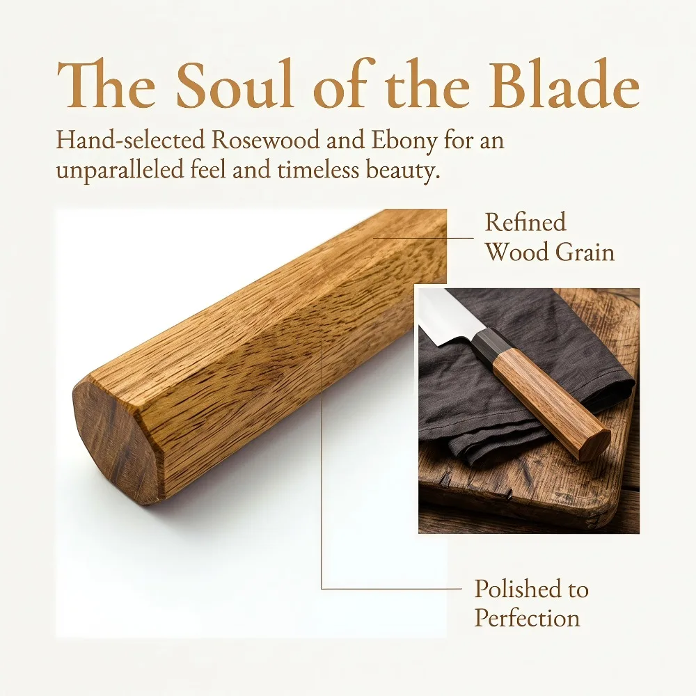 Solid Wood Octagonal Handle Bl - Japanese Knife 评论和价格