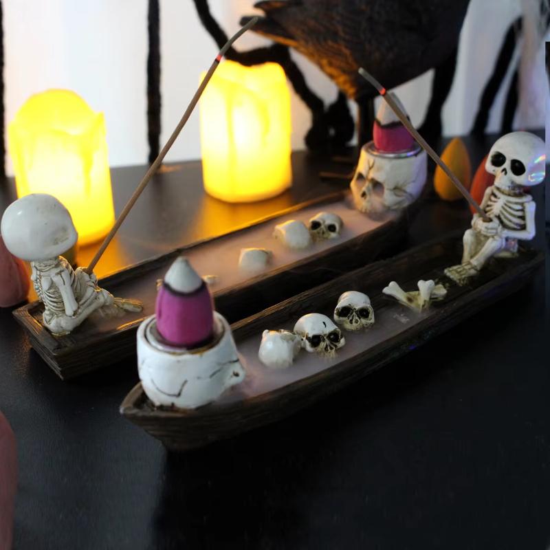 Creative Skull Boat Incense Ho - Incense Holder 评论和价格