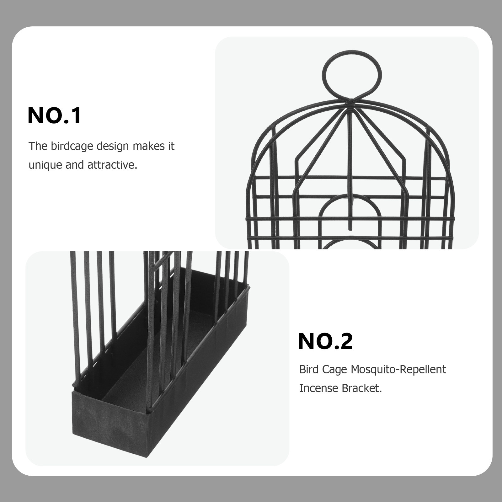 Black Retro Iron Birdcage Coil - Incense Holder 评论和价格